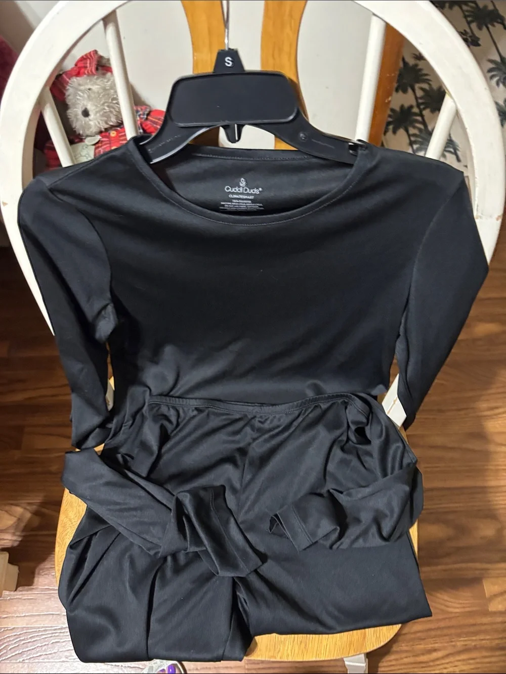 Cuddl Duds Black Long Sleeve Cozy Top & Bottoms